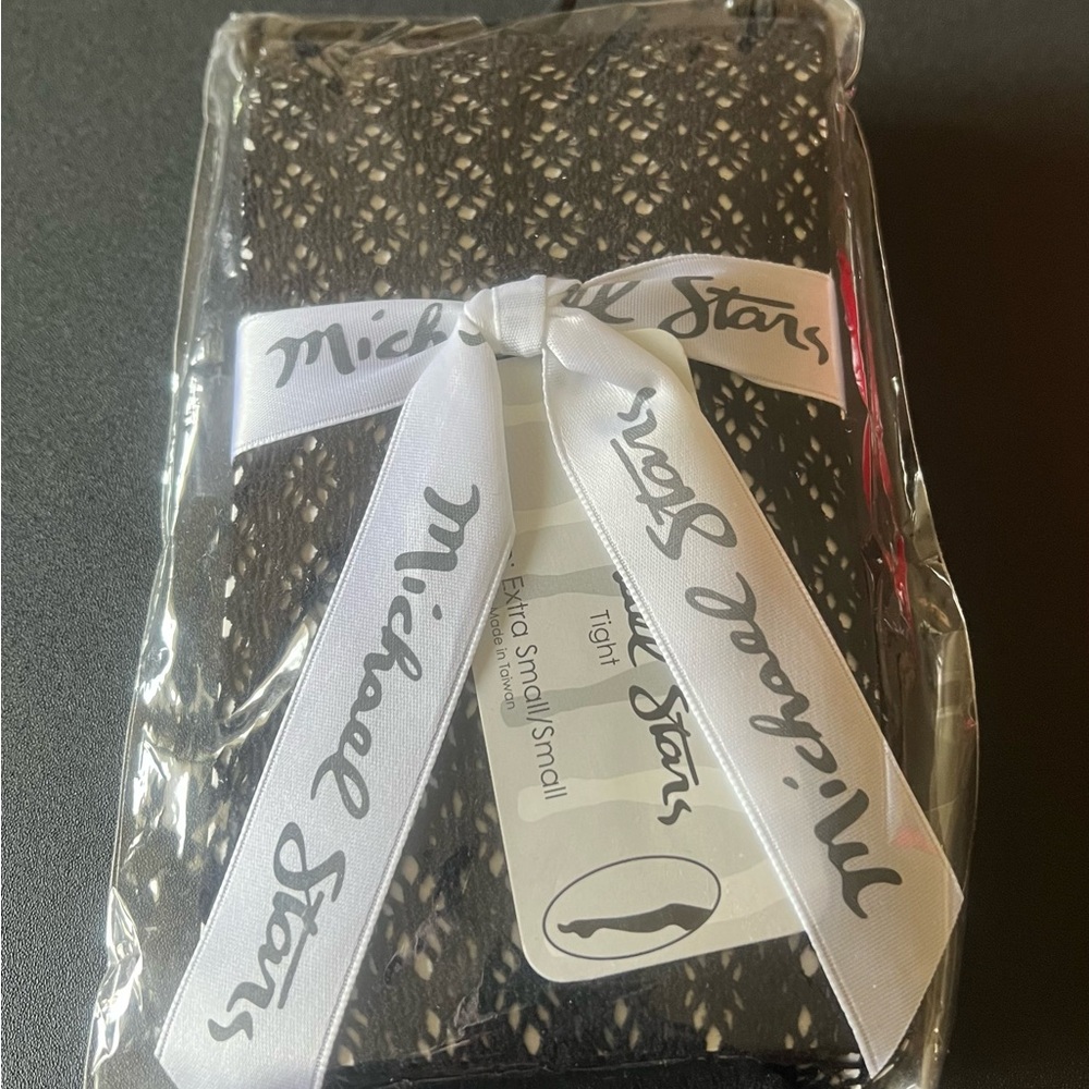 Michael Stars black crochet tights